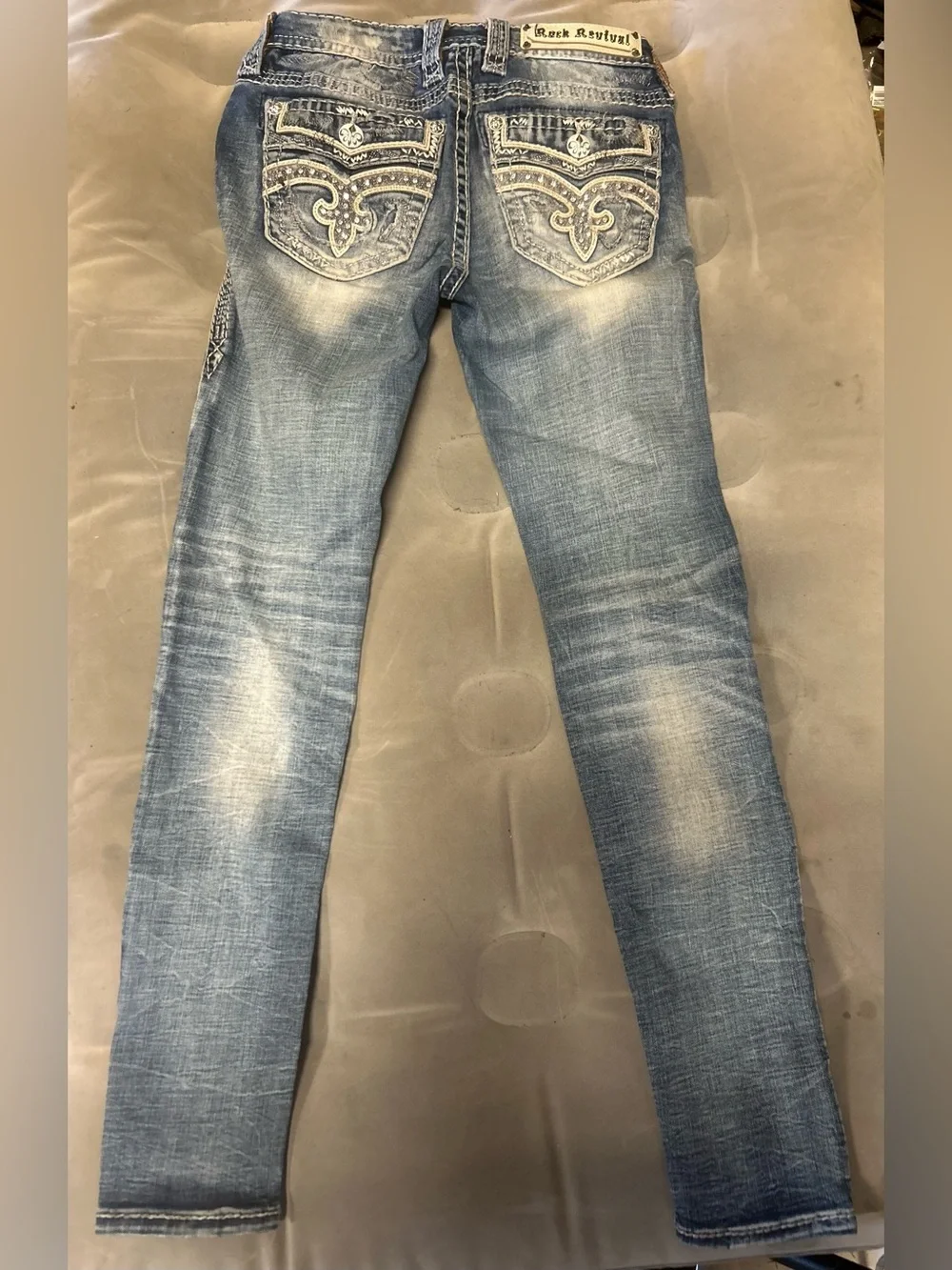 Rock Revival Women's Faded Light Blue Stretch Skinny Jeans